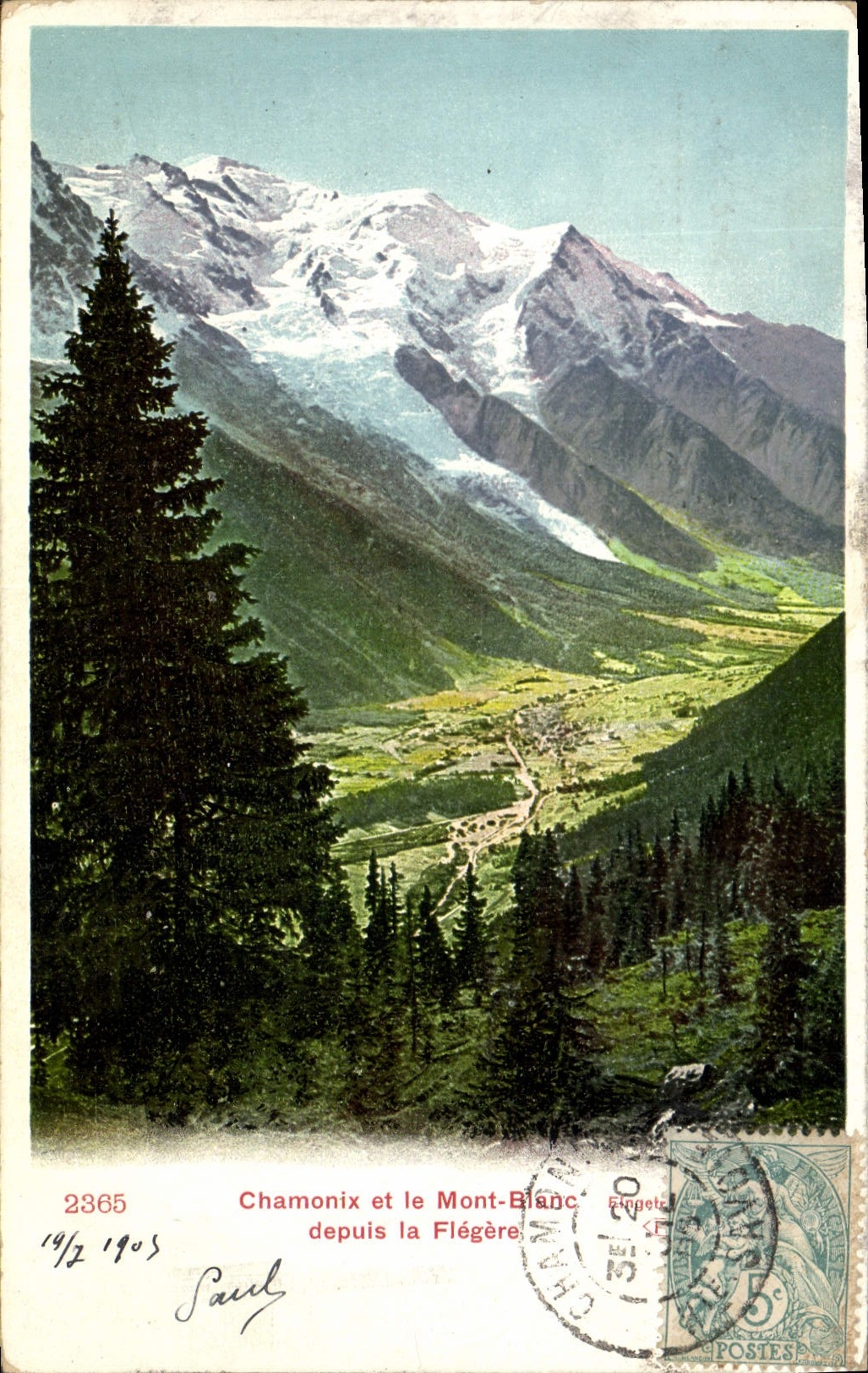 CPA Chamonix et le Mont Blanc depuis la Flegere 