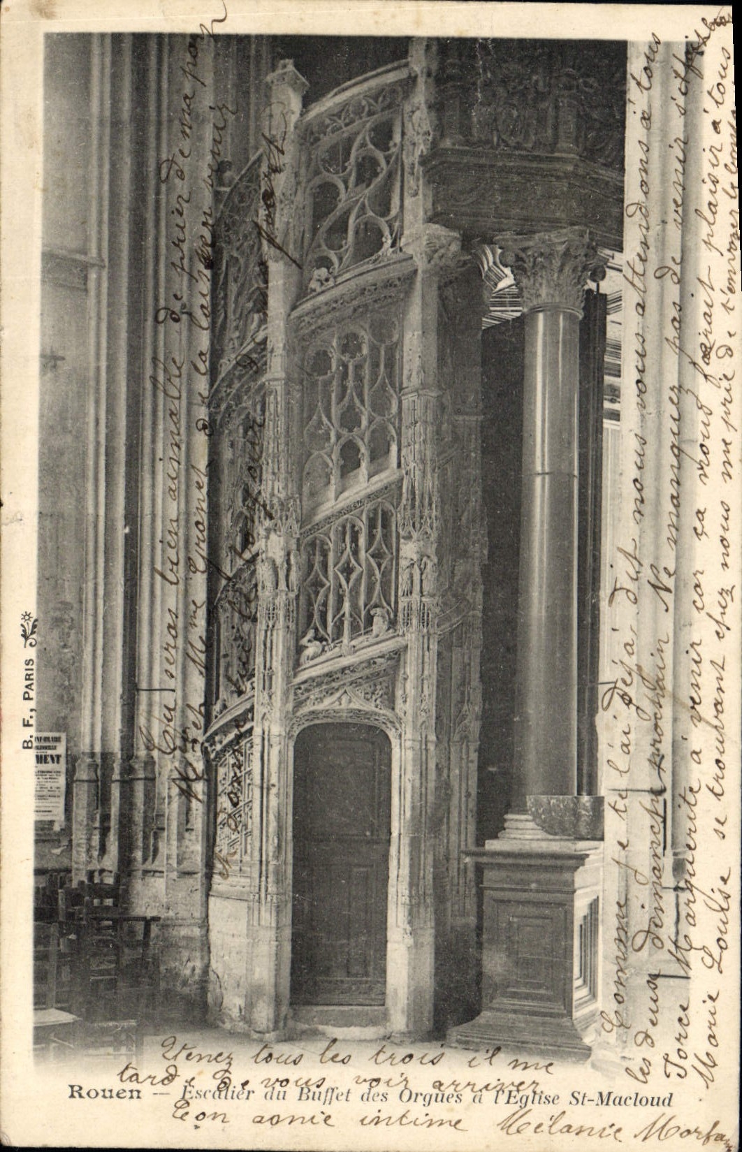 CPA Rouen Escalier da Buffet des Orgues a L'Eglise St Macloud