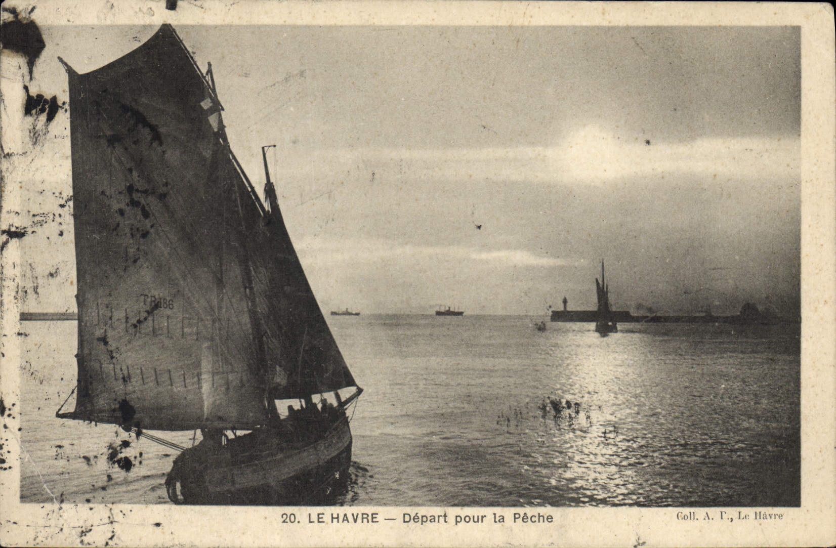 CPA Le Havre Depart pour la Peche Bateau