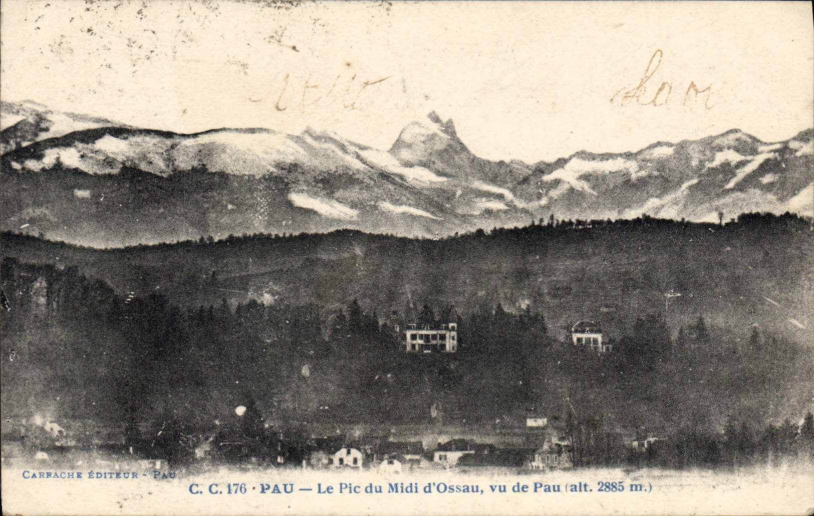 CPA Pau Le Pic du Midi d'Ossau vu de Pau 