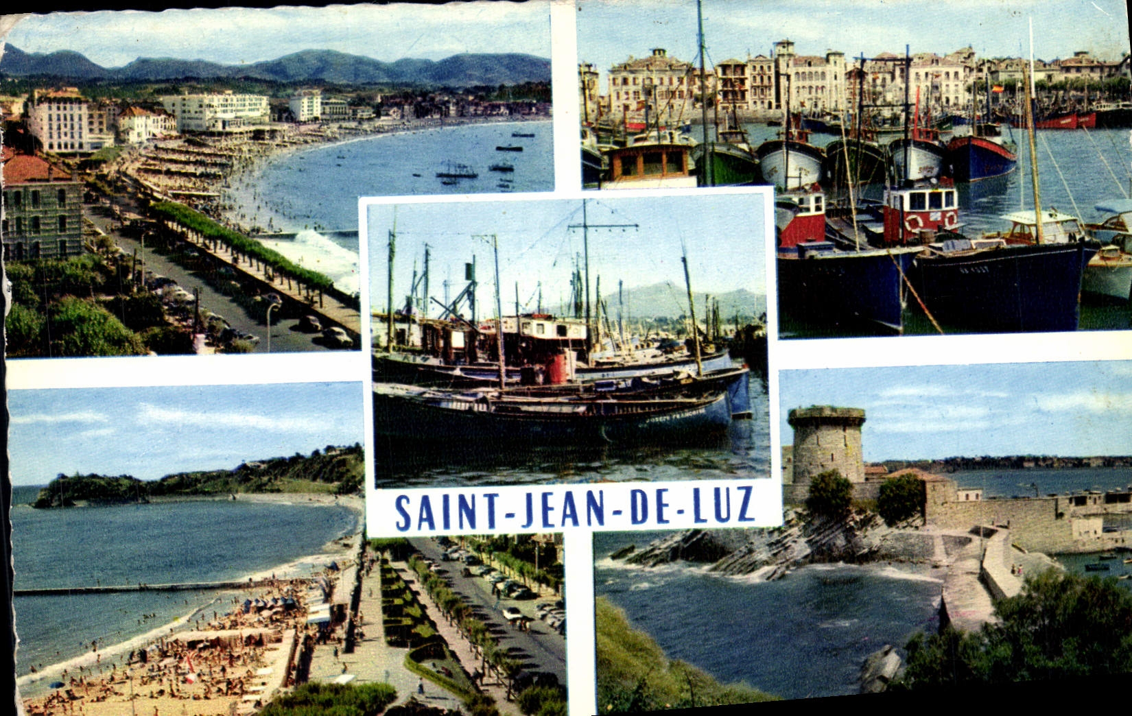 CPM Saint Jean de Luz La Plage Le port et la Maison de l'Infante Le port La plage 