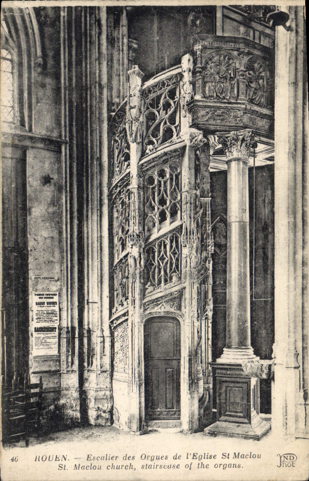 CPA Rouen Escalier des Orgues de L'Eglise St Maclou