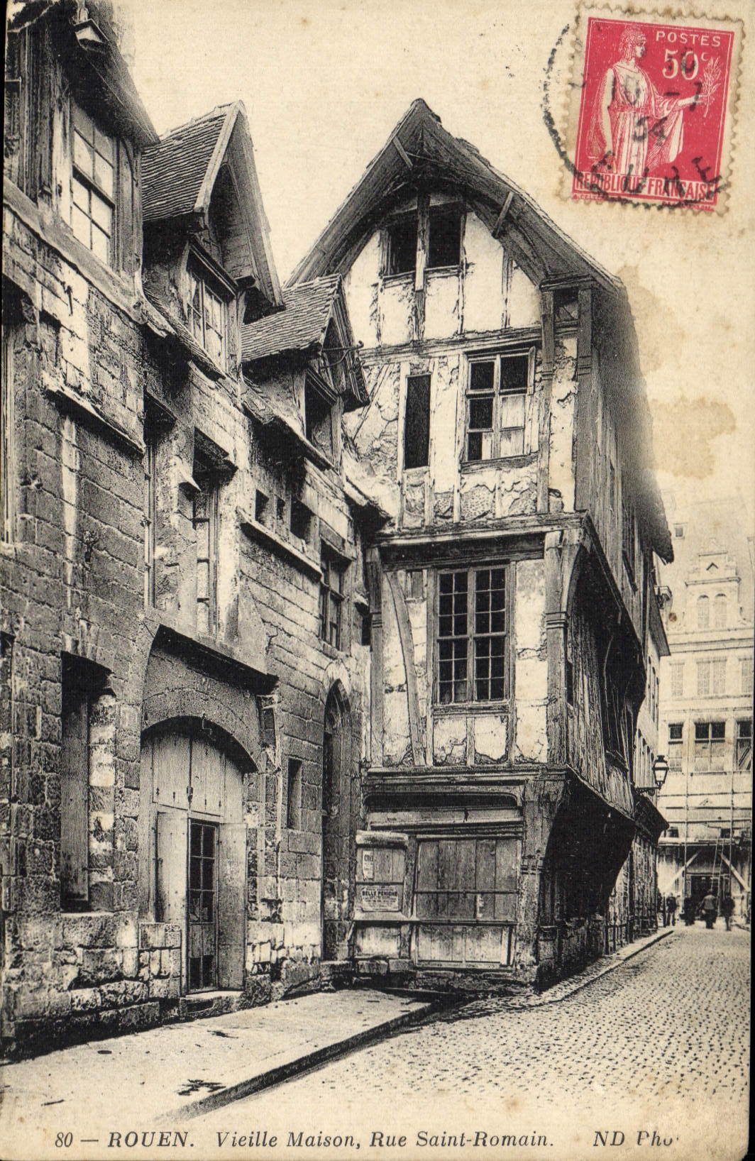 CPA Rouen Vieille Maison Rue Saint Romain