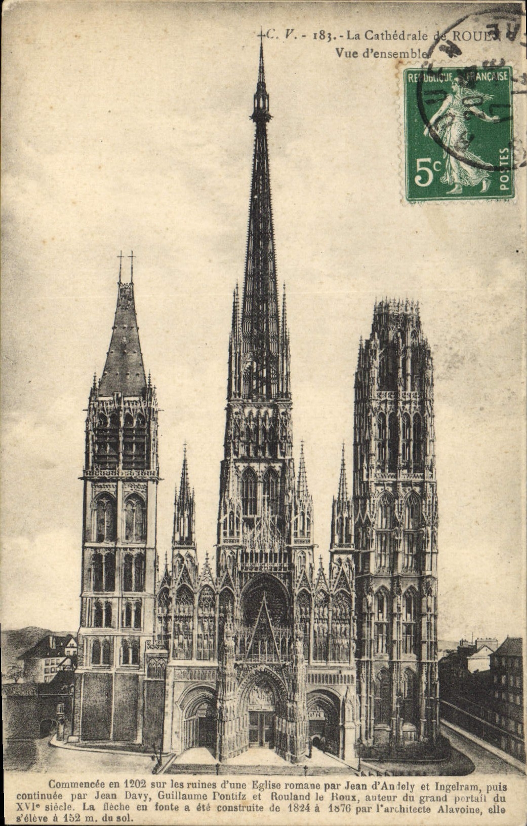 CPA La Cathedrale de Rouen Vue d'ensemble 