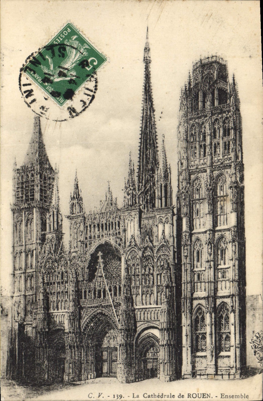 CPA La Cathedrale de Rouen Ensemble 