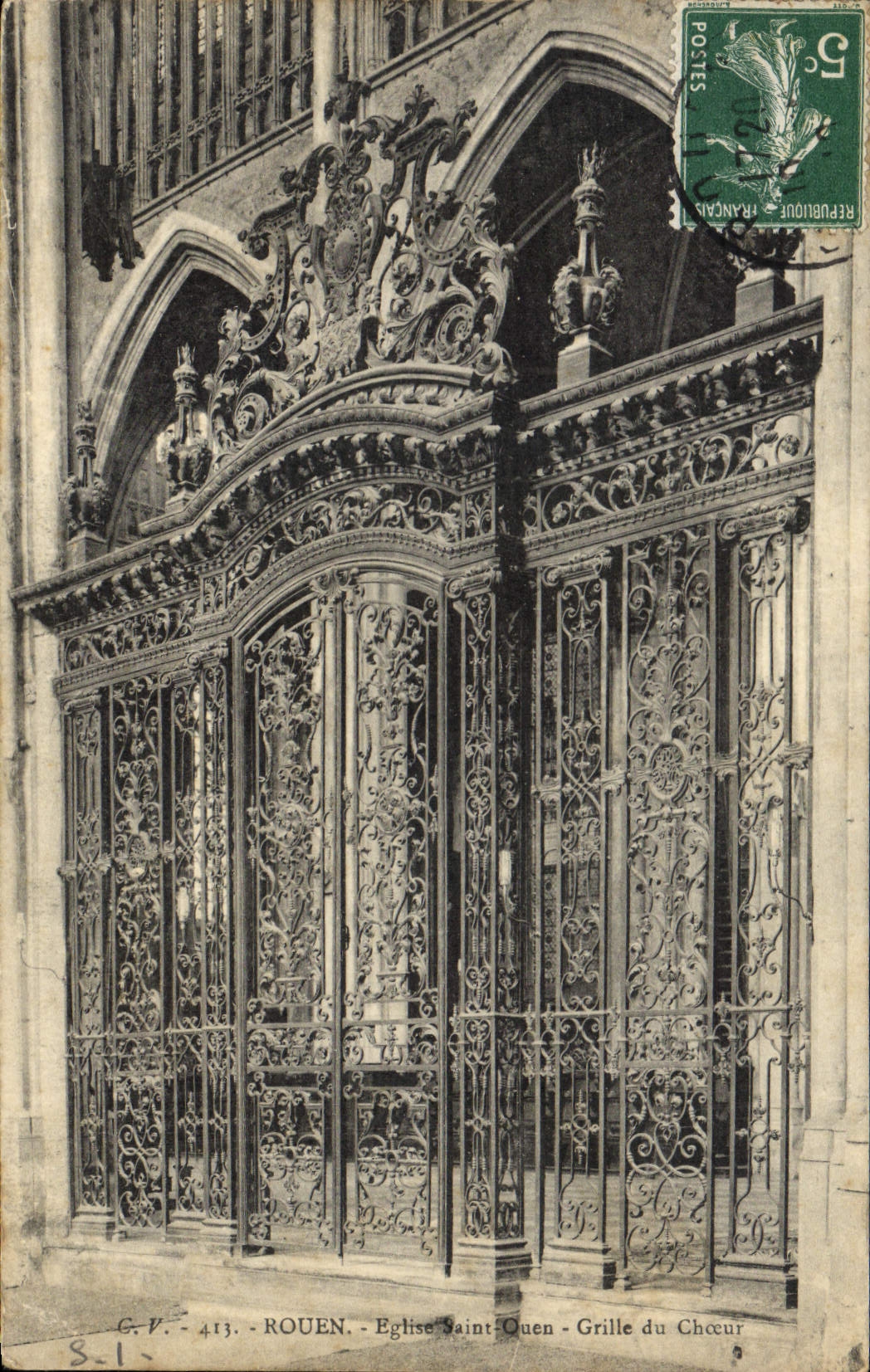 CPA Rouen Eglise Saint Ouen Grille du Choeur