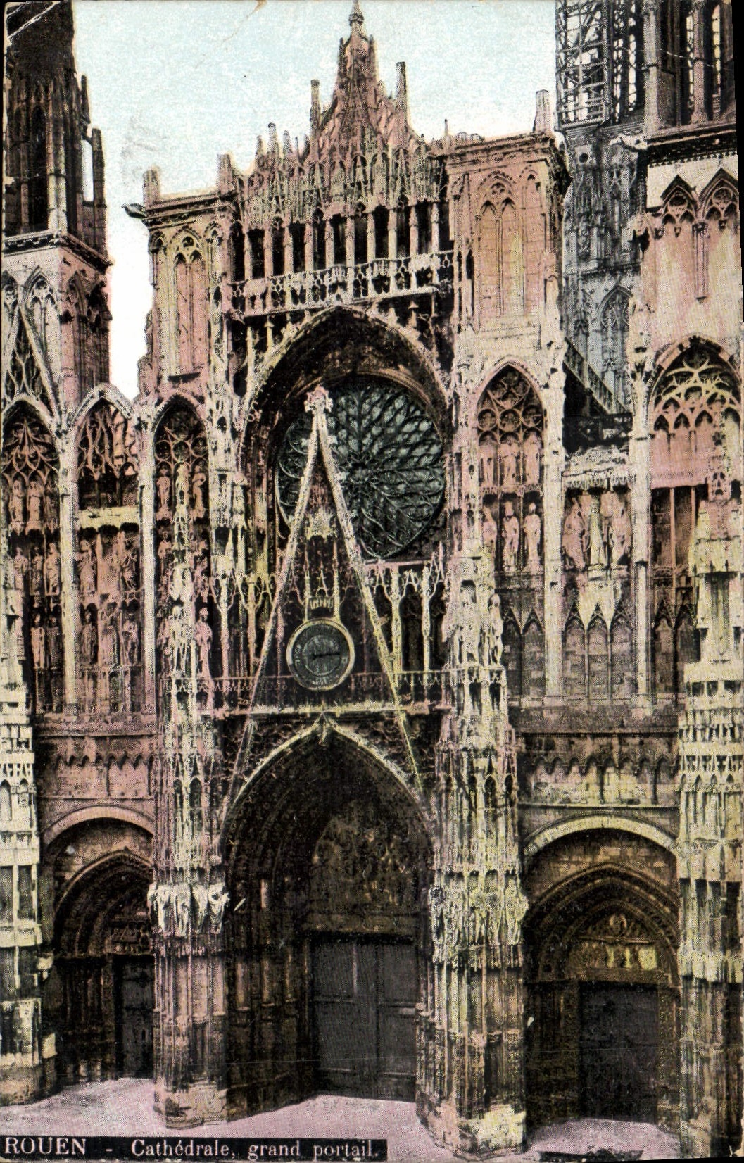 CPA Rouen Cathedrale grand portail 