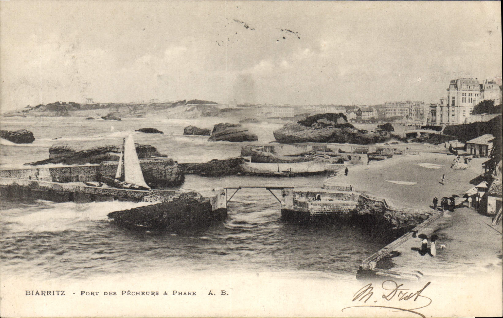 CPA Biarritz Port des Pecheurs Phare 