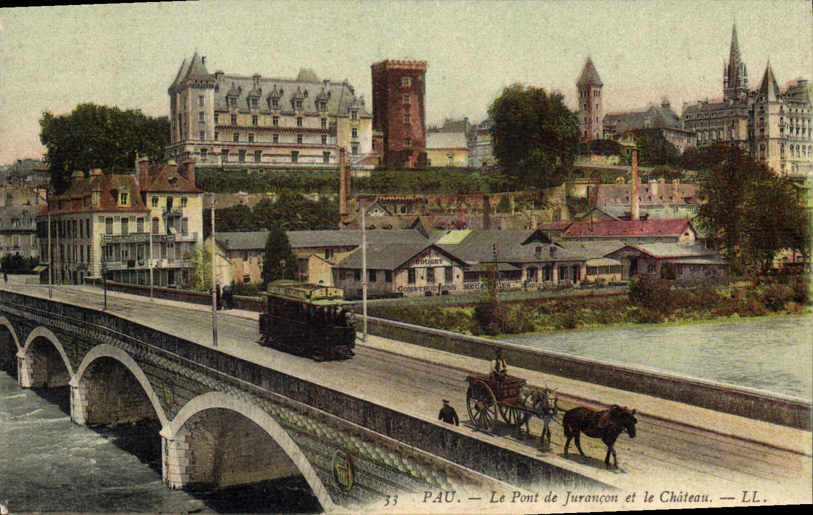CPA Pau Le Pont de Jurancon et le Chateau 