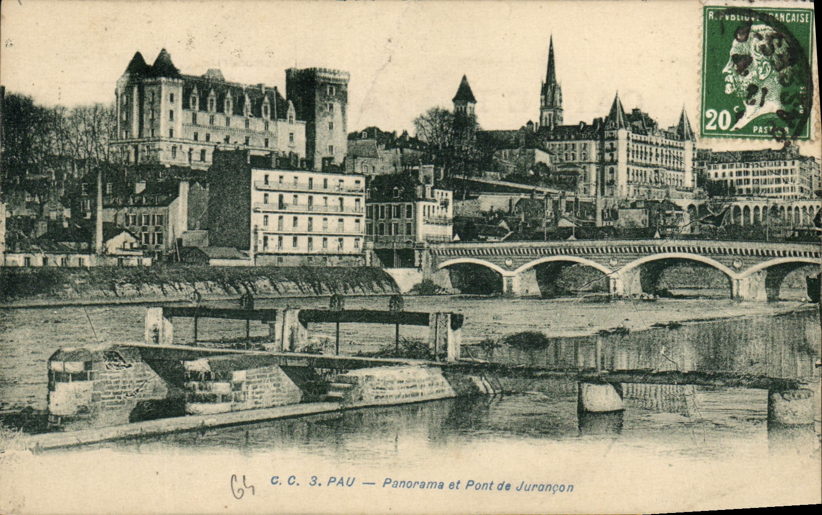 CPA Pau Panorama et Pont de Jurancon 