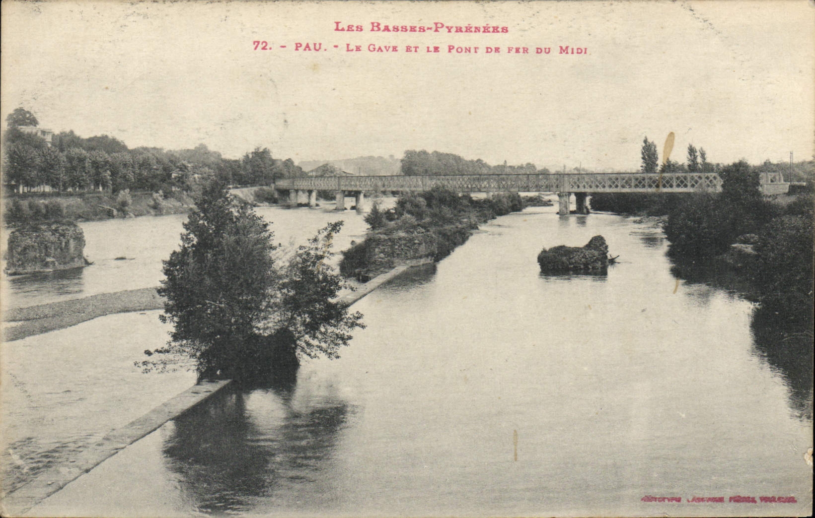 CPA Pau Le Gave et le Pont de Fer du Midi 