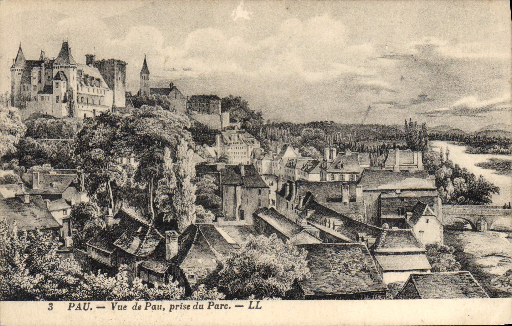 CPA Pau Vue de Pau prise du Parc 