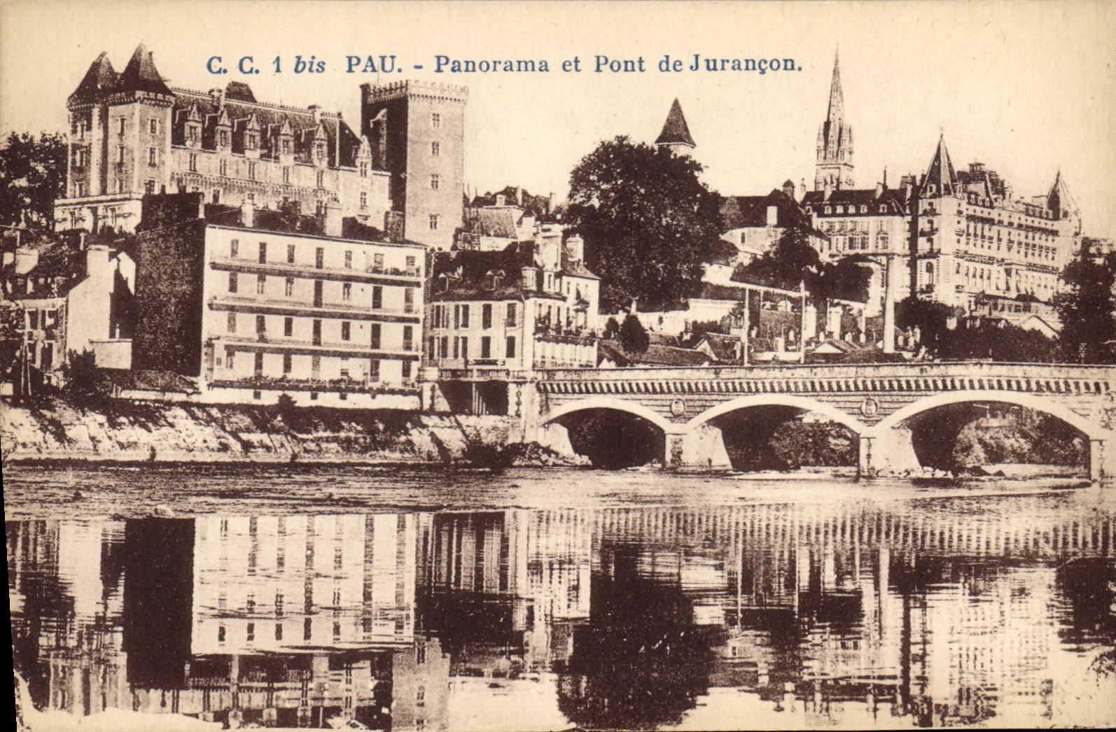 CPA Pau Panorama et Pont de Jurancon 