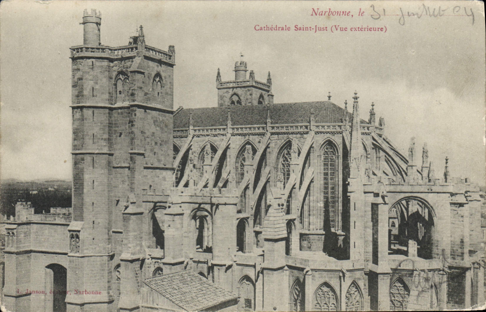 CPA Narbonne Cathedrale Saint Just Vue exterieure 