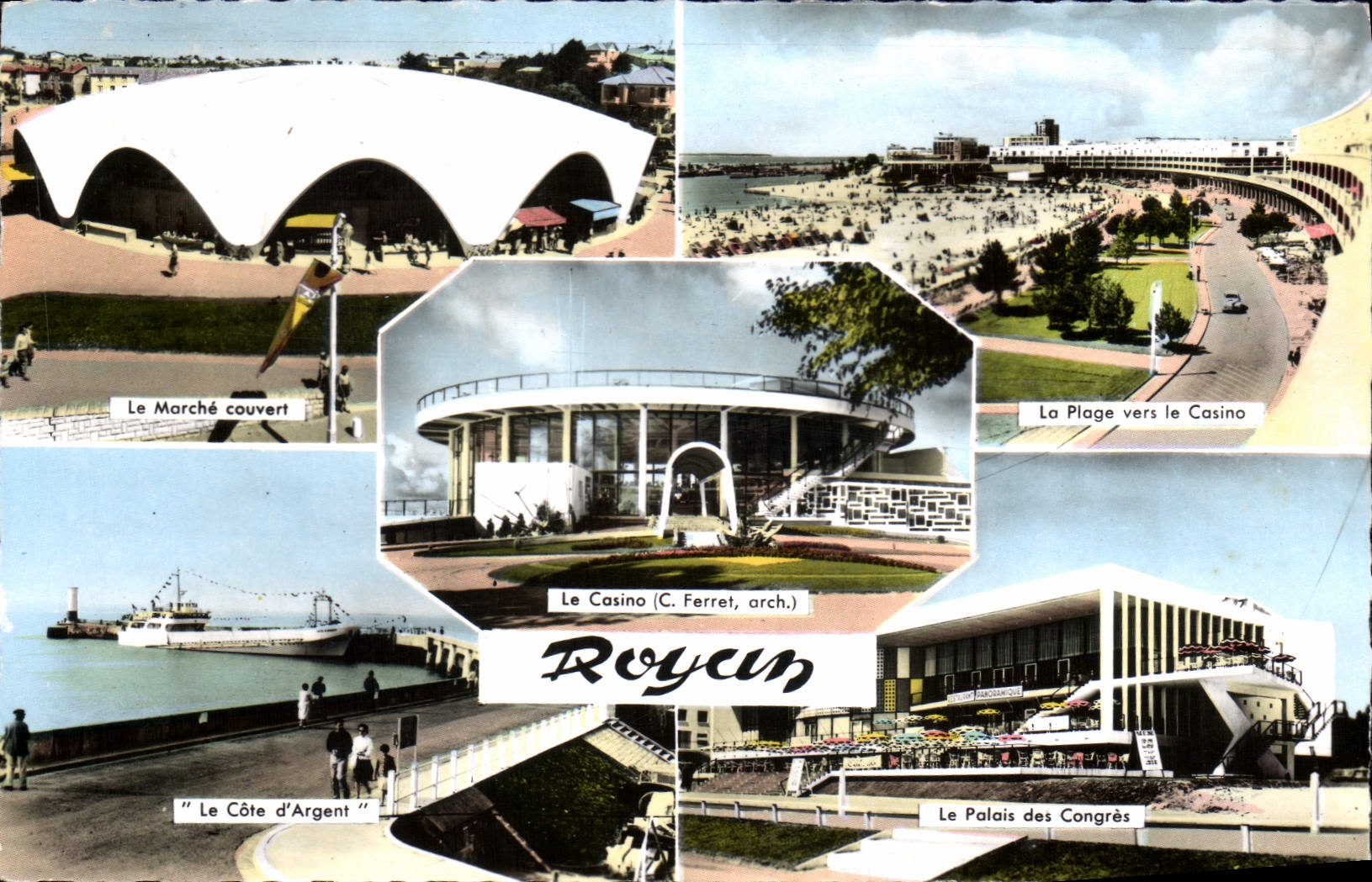 CPM Royan Le marche couvert Le Cote d'Argent Bateau Palais des Congres