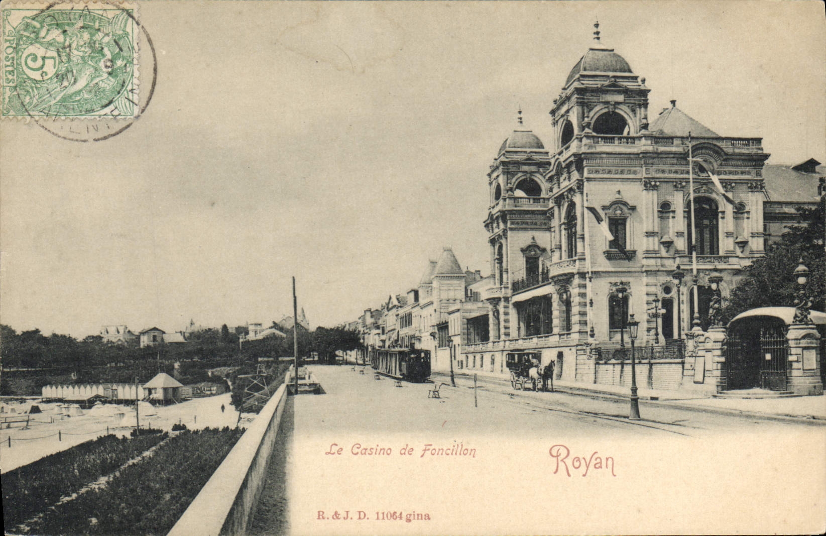 CPA Royan Le Casino de Foncillon Train 