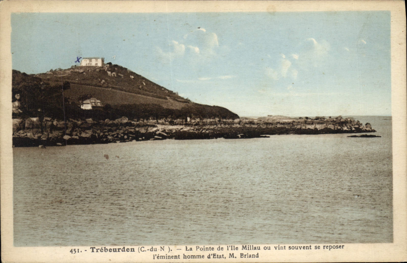 CPA Trebeurden La Pointe de l'Ile Millau ou vint souvent se reposer l'eminent homme d'Etat M Briand