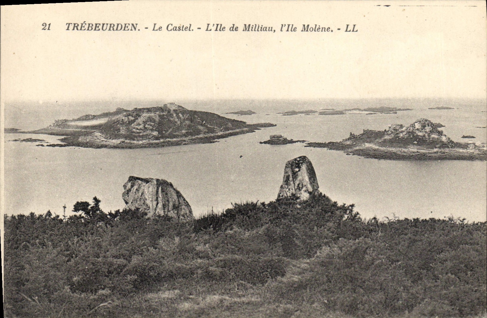CPA Trebeurden Le Caste L'Ile de Milliau L'Ile Molene