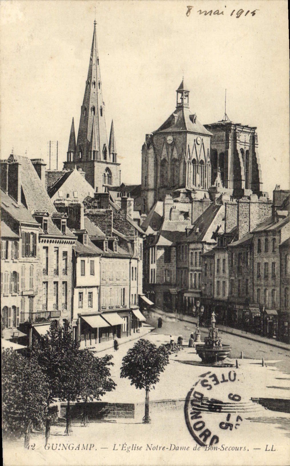 CPA Guingamp L'Eglise Notre Dame de Bon Secours