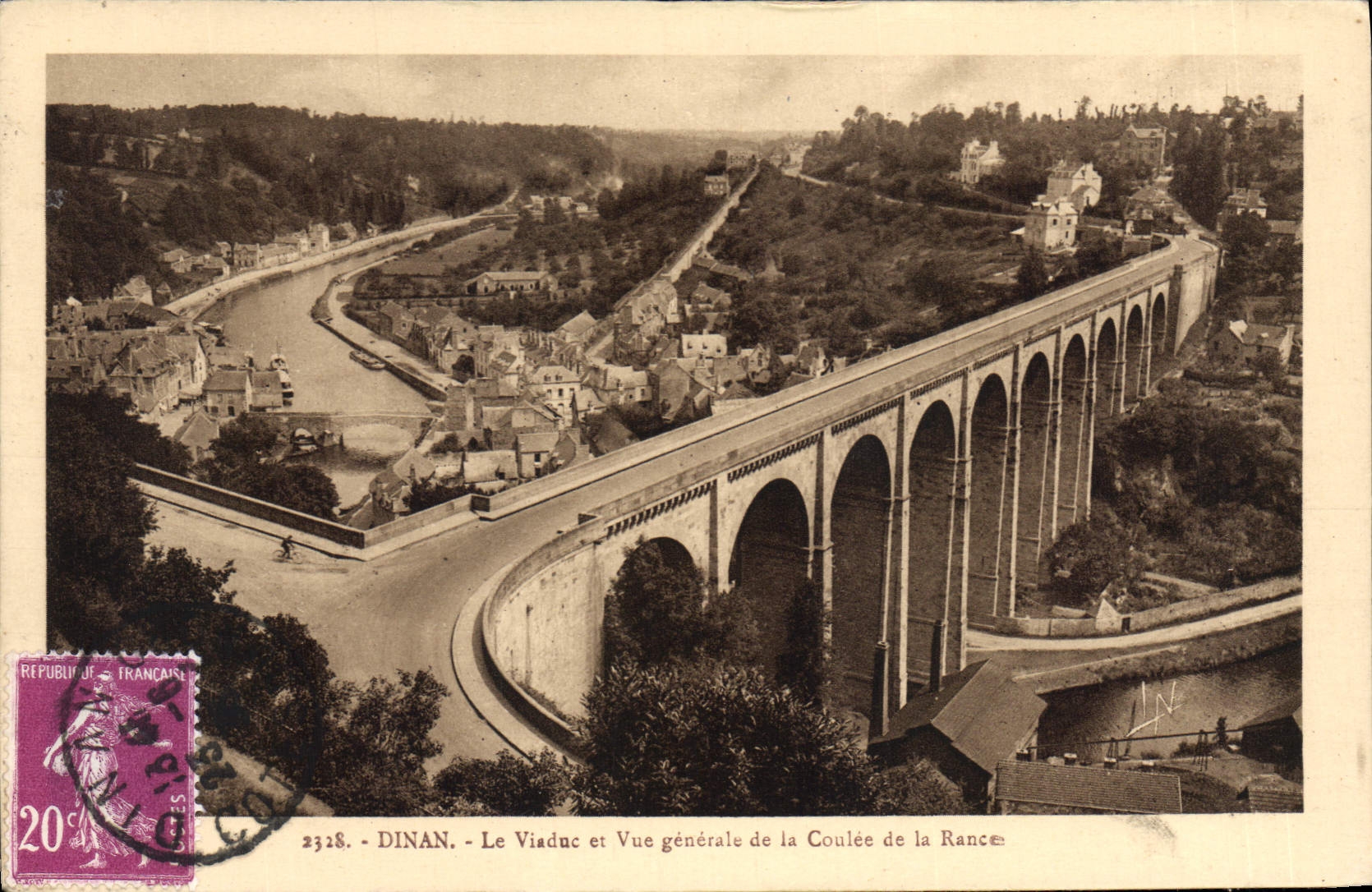 CPA Dinan Le Viaduc et Vue generale de la Coulee de la Rance