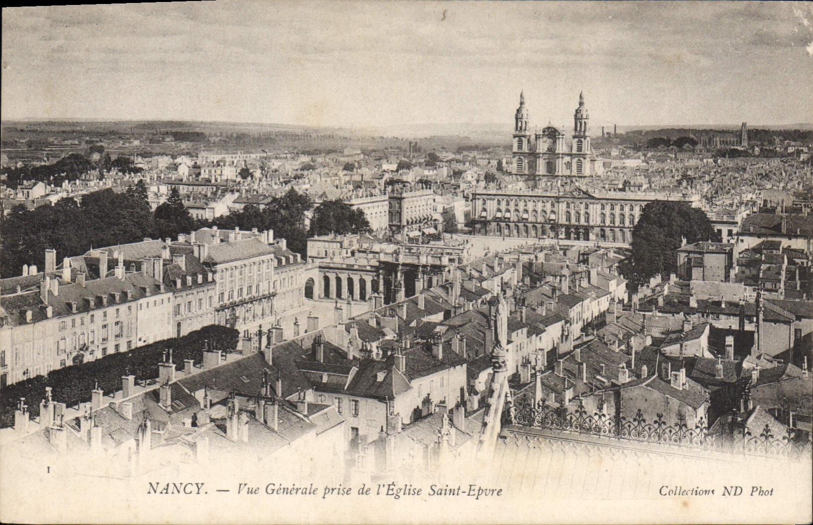 CPA Nancy Vue Generale prise de l'Eglise Saint Epevre