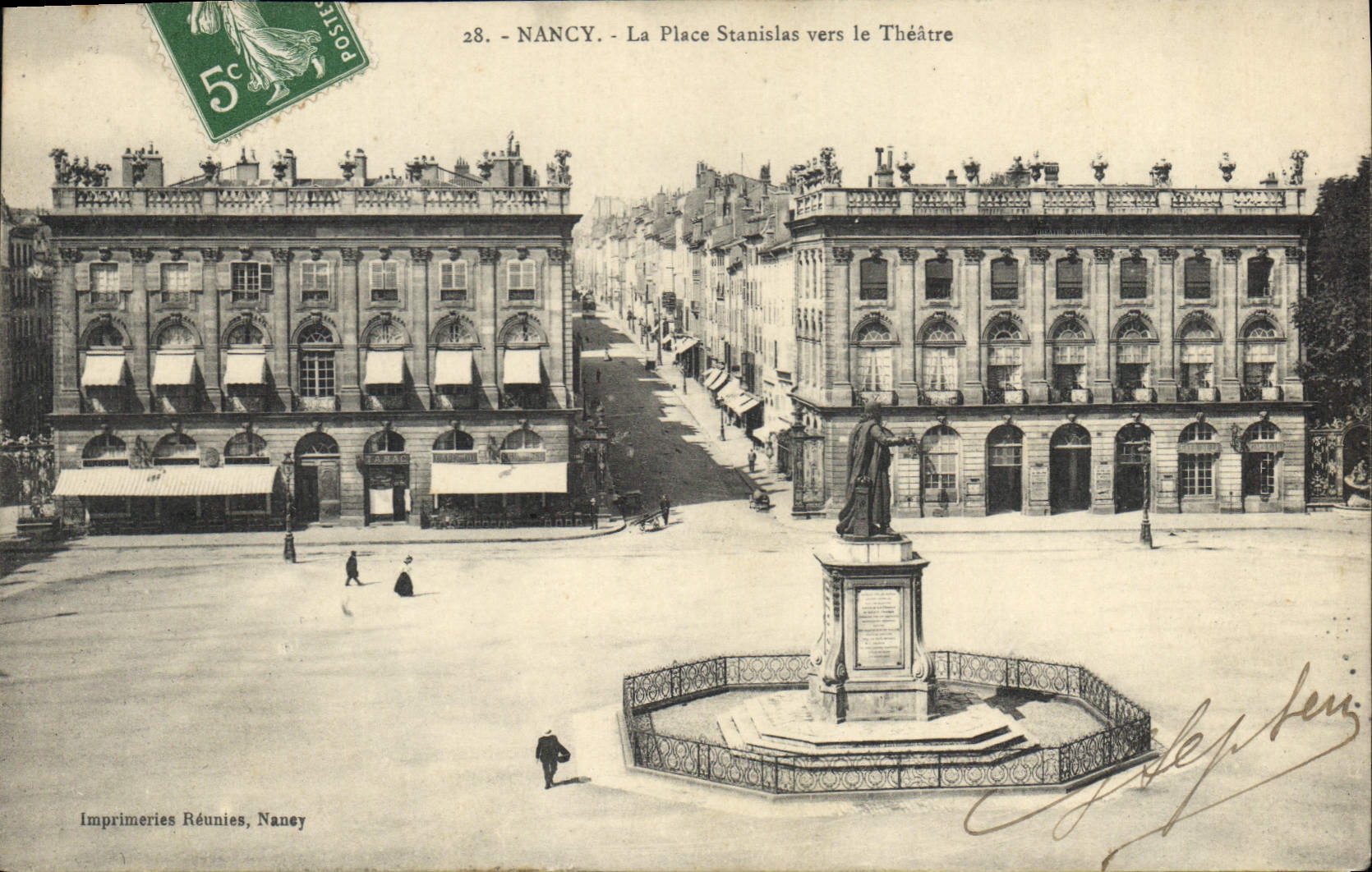 CPA Nancy La Place Stanislas vers le Theatre 