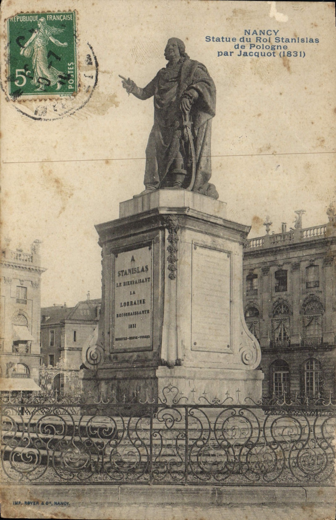 CPA Statue du Roi Stanislas de Pologne par Jacquot Nancy