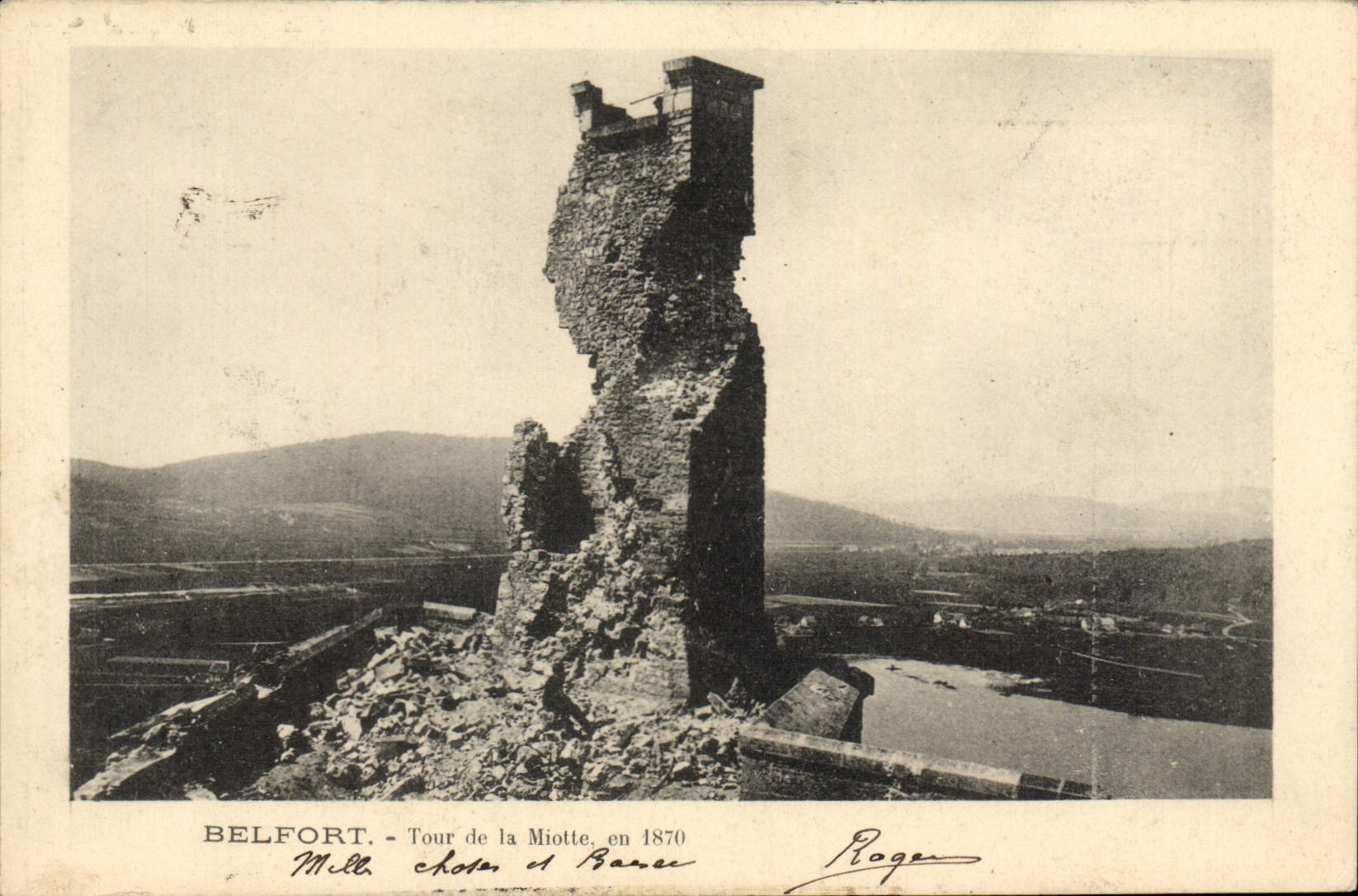 CPA Belfort Tour de la Miotte en 1870