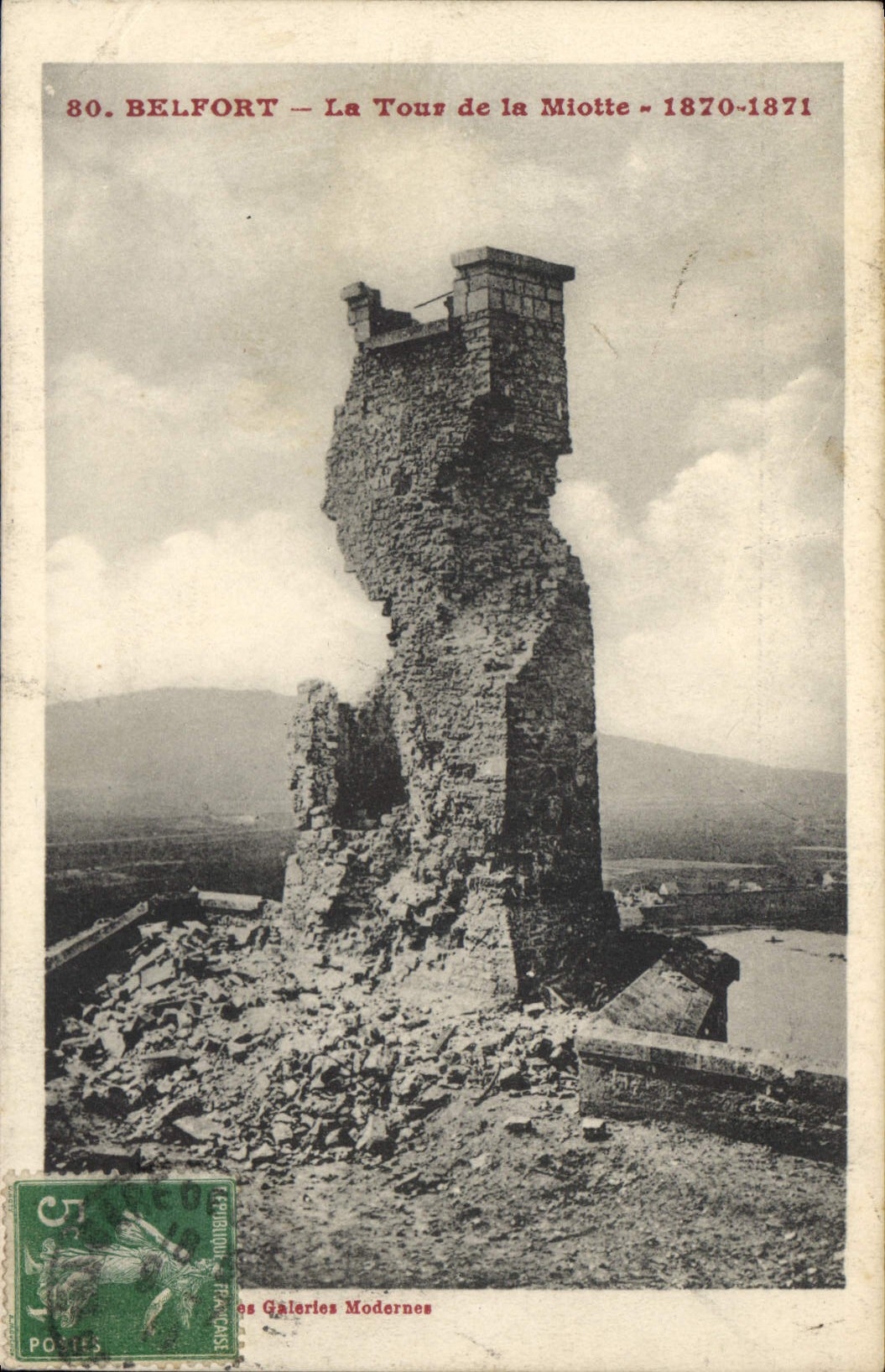 CPA Belfort La Tour de la Miotte 1870 1871 