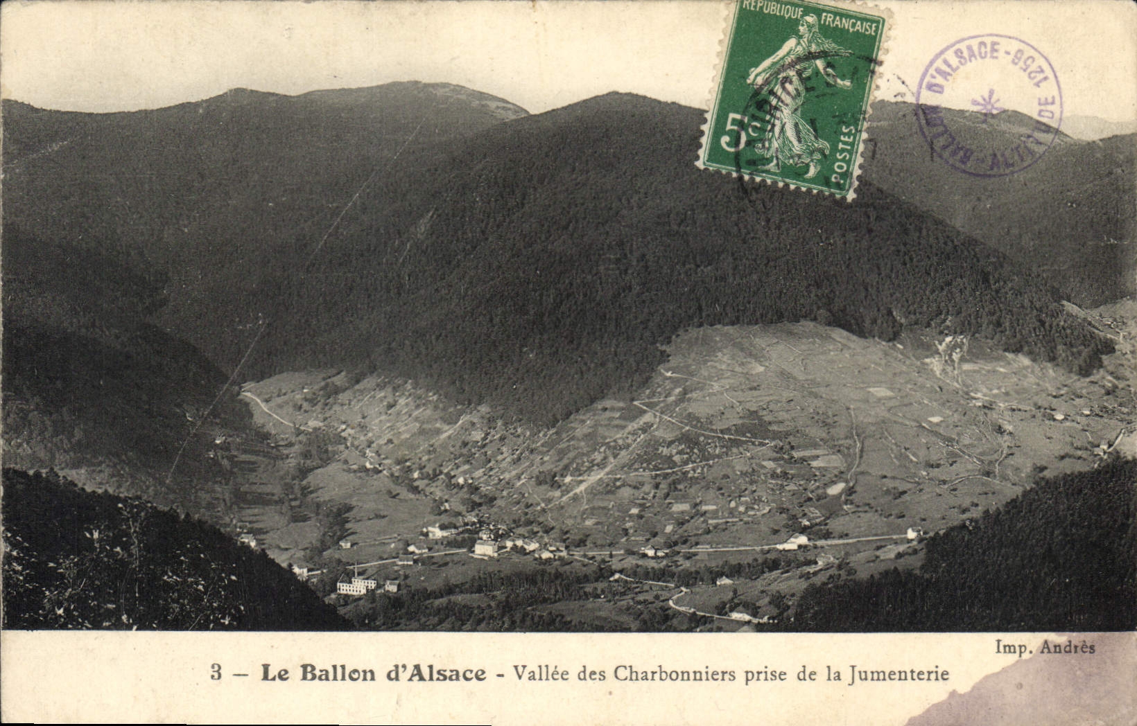 CPA Le Ballon d'Alsace Vallee des Charbonniers prise de la Jumenterie 