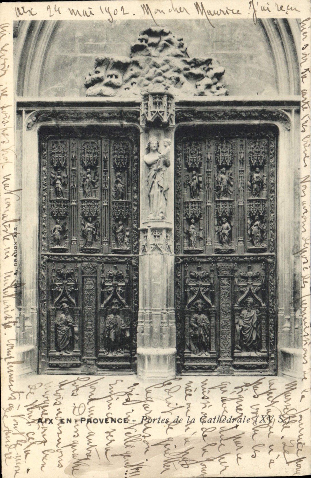 CPA Aix en Provence Portes de la Cathedrale 