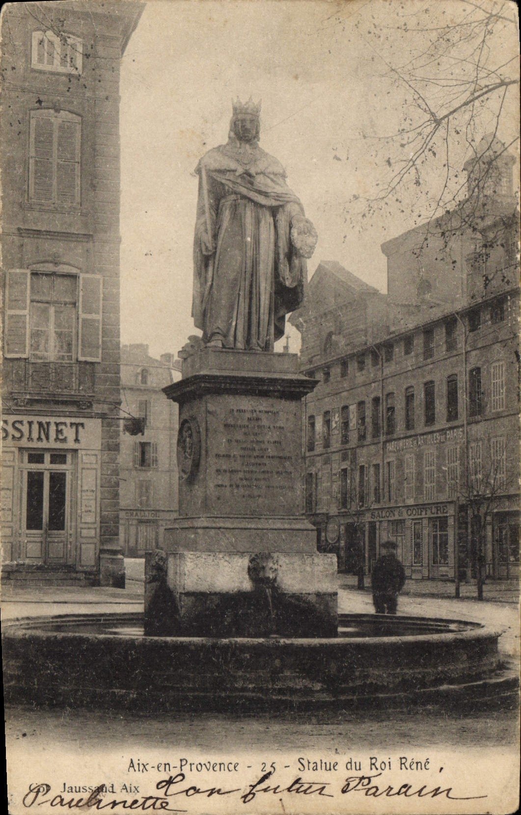 CPA Aix en Provence Statue du Roi Rene 
