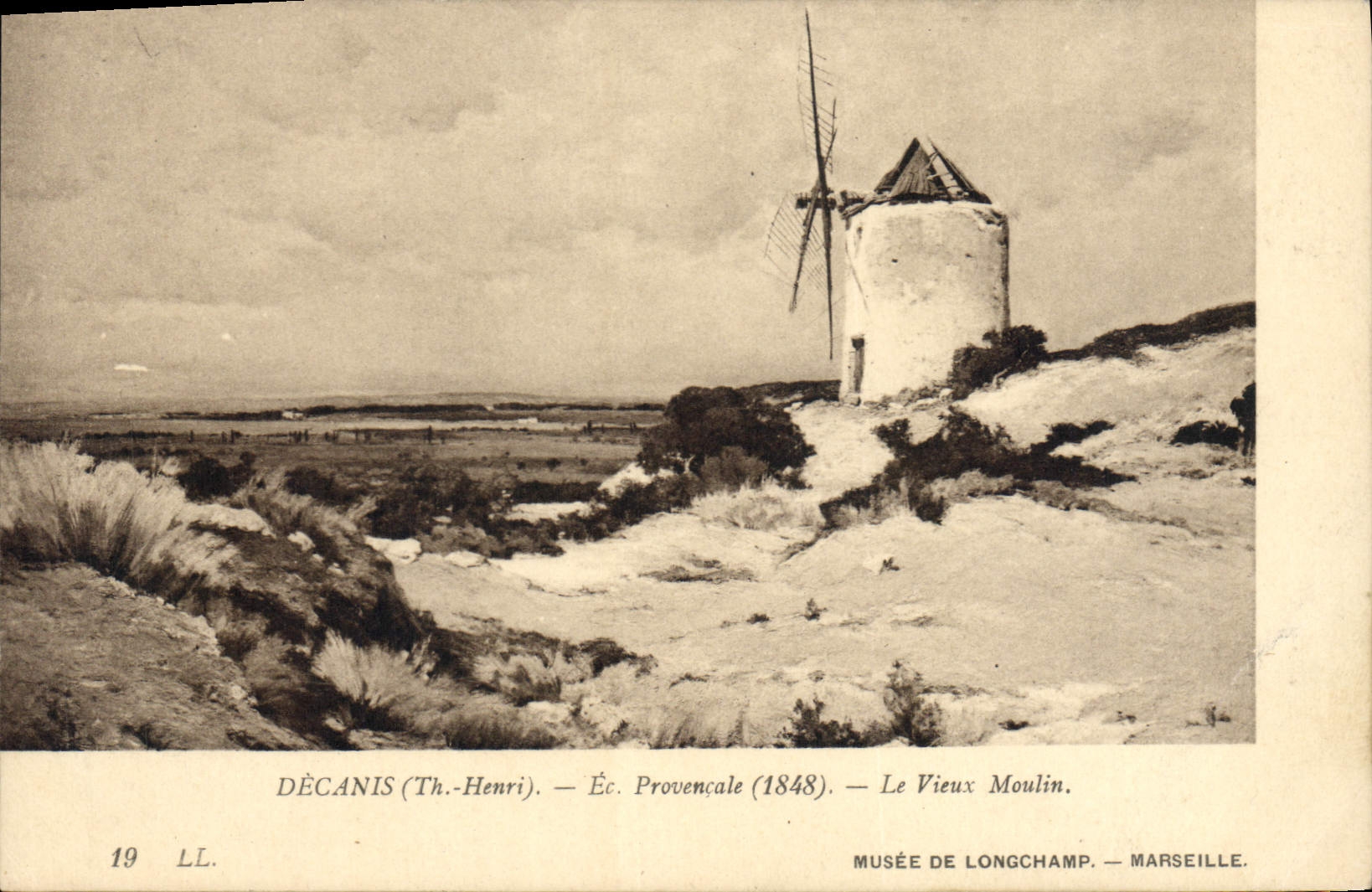 CPA Decanis E Provencale Le Vieux Moulin Musee de Longchamp Marseille