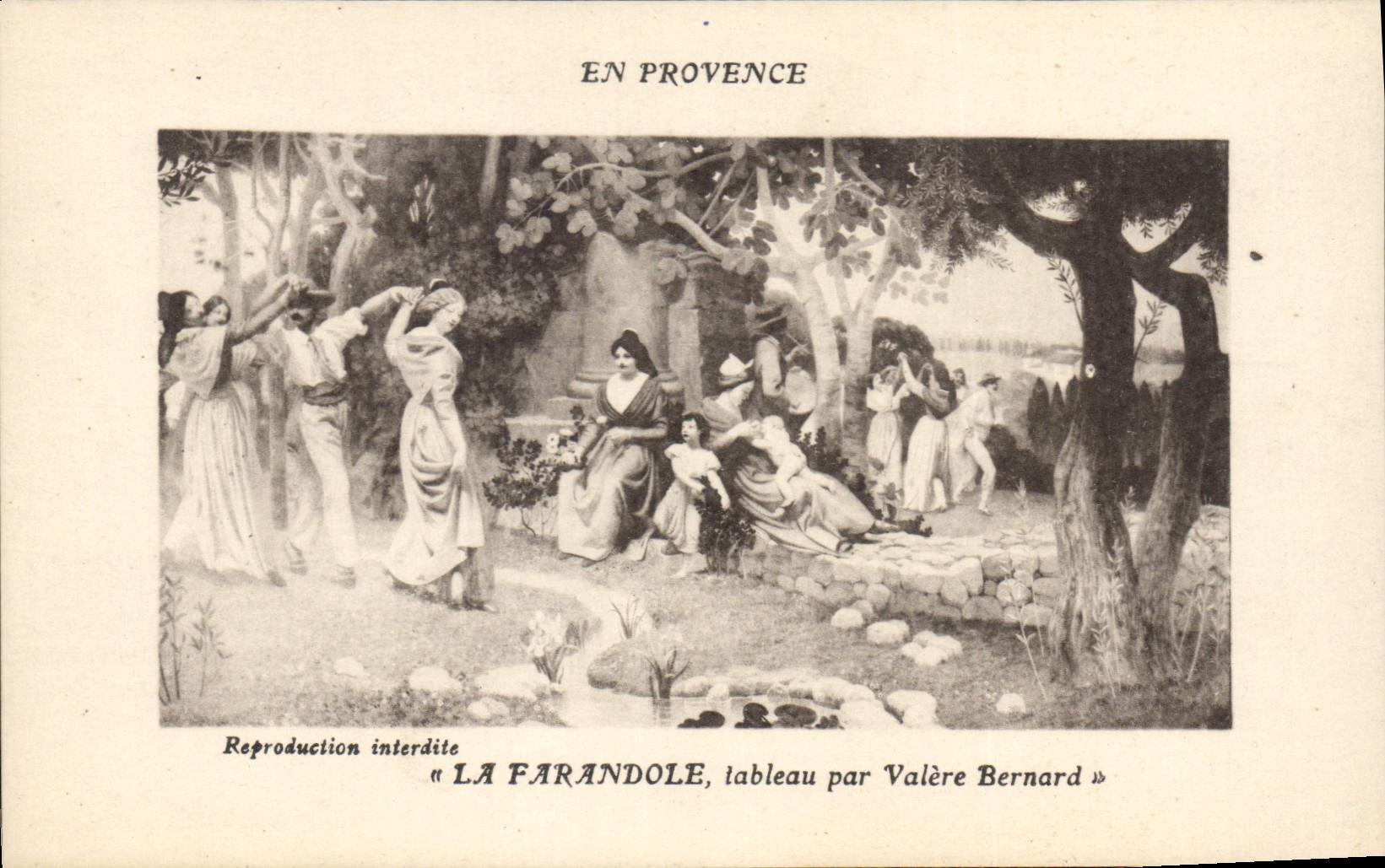 CPA En Provence La Farandole tableau par Valere Bernard 