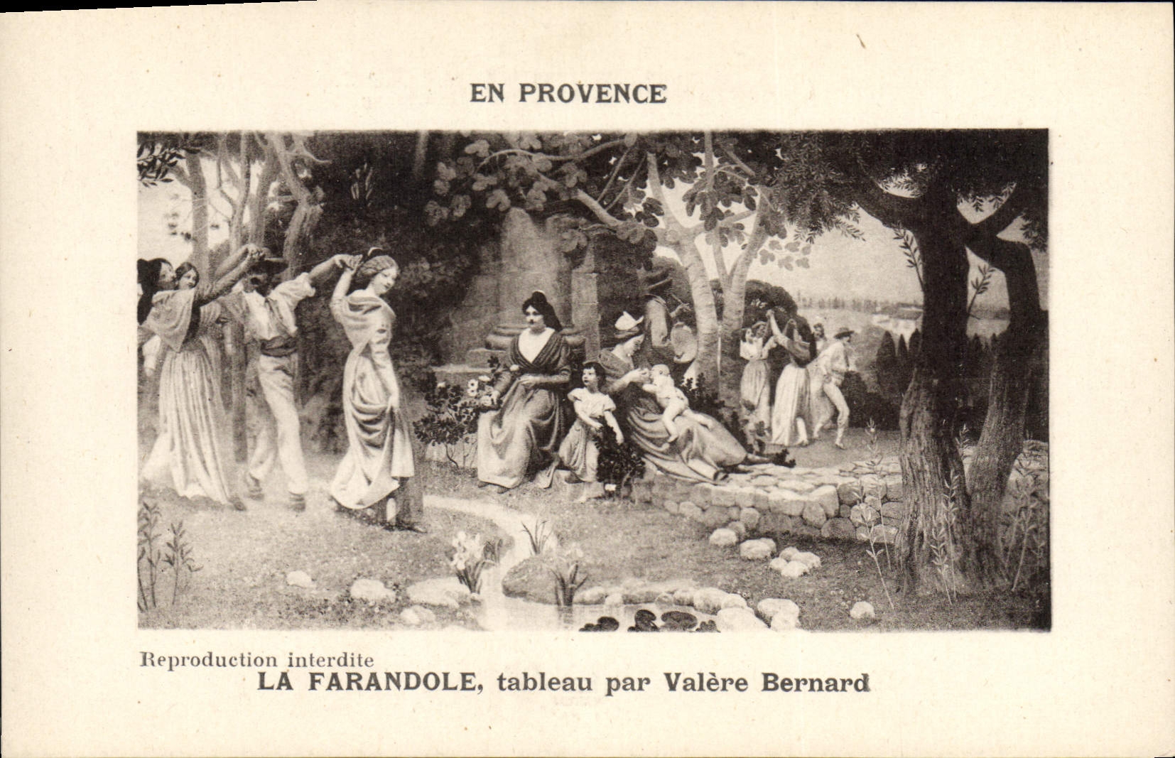 CPA En Provence La Farandole tableau par Valere Bernard 