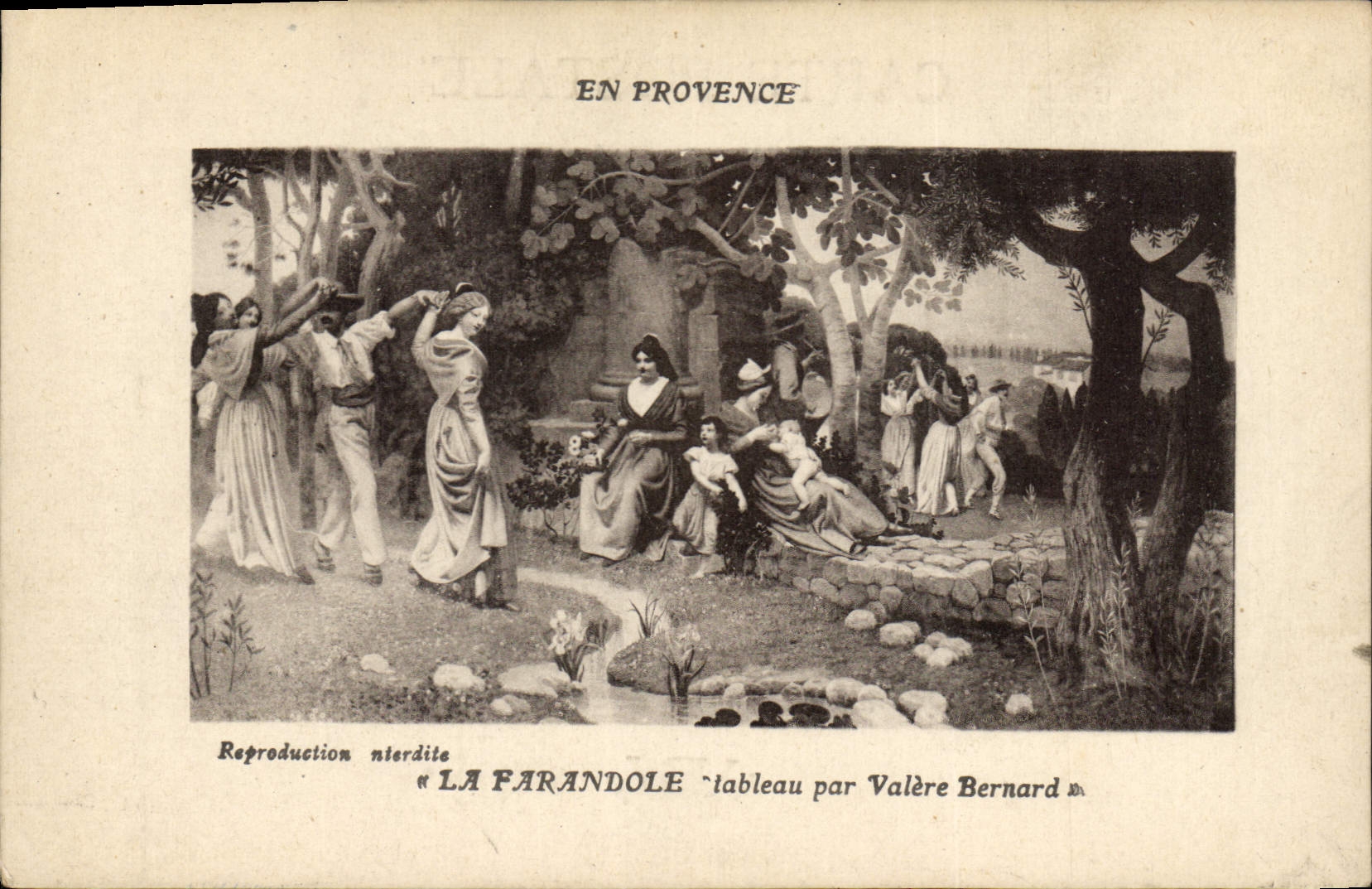 CPA En Provence La Farandole tableau par Valere Bernard 