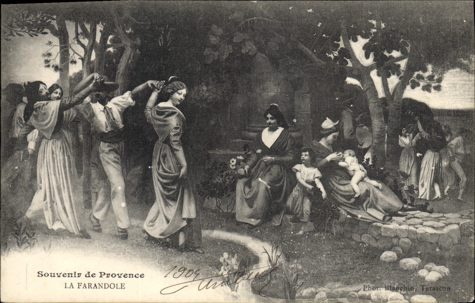 CPA Souvenir de Provence La Farandole