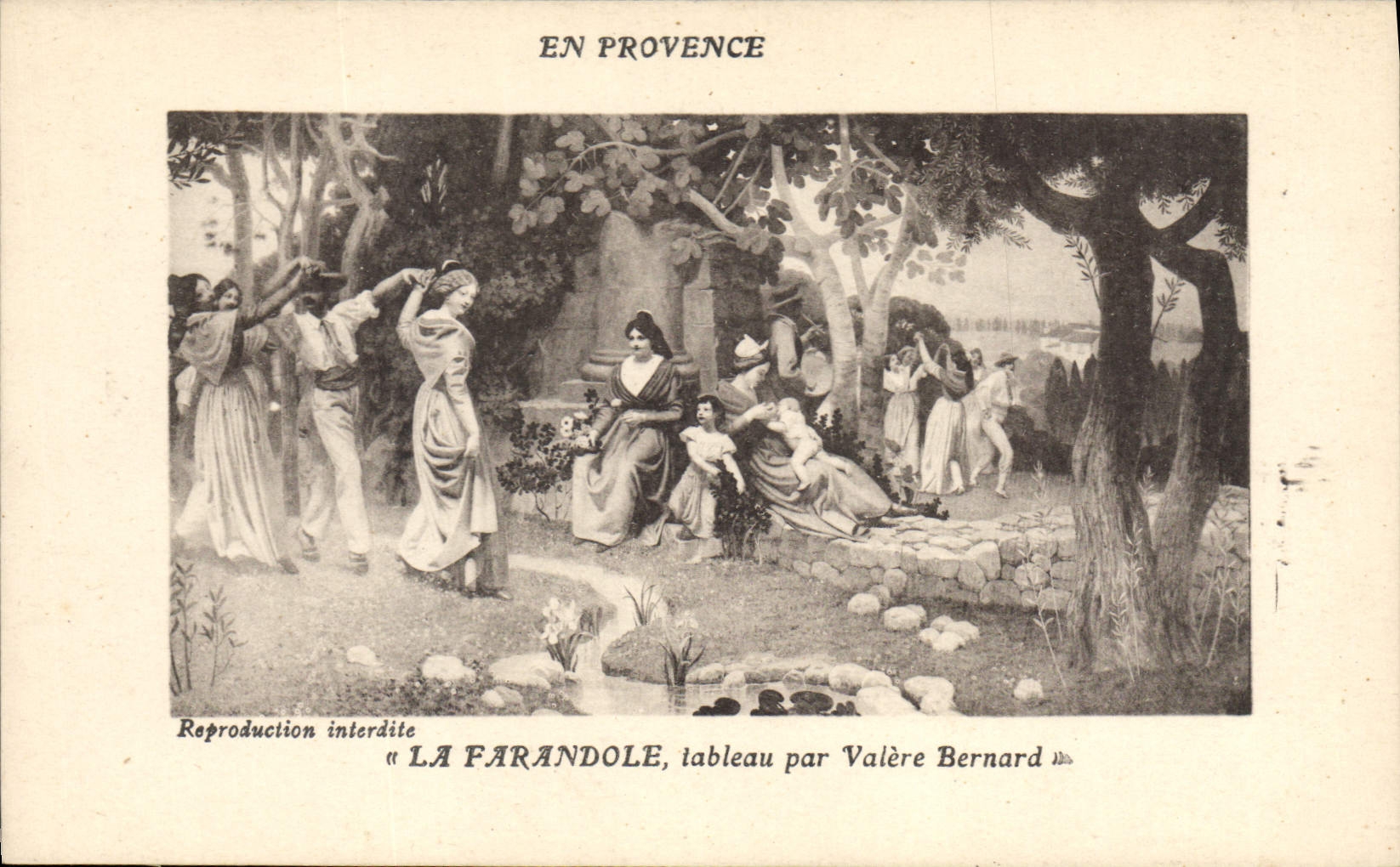 CPA En Provence La Farandole tableau par Valere Bernard