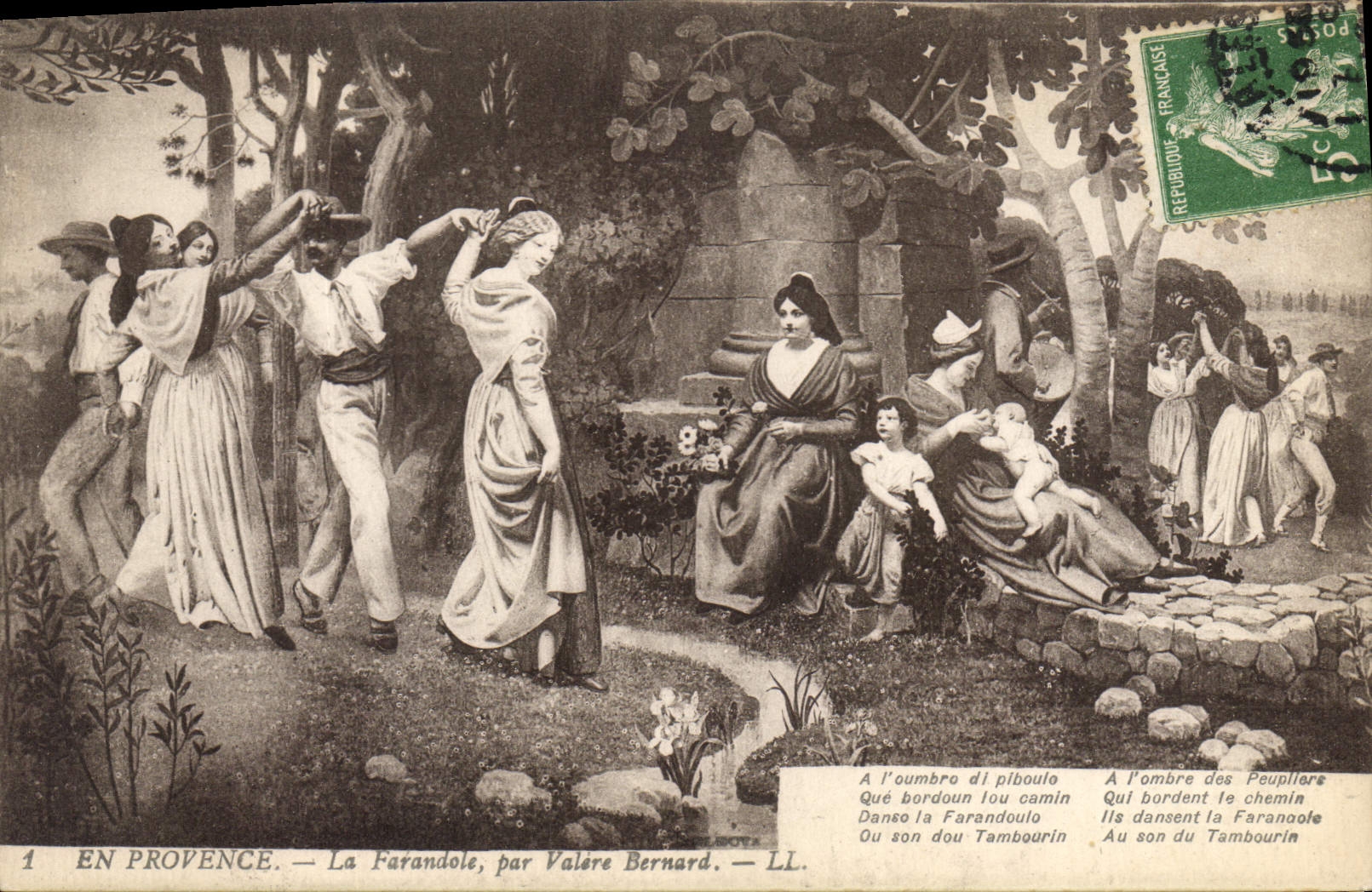 CPA En Provence La Farandole par Valere Bernard