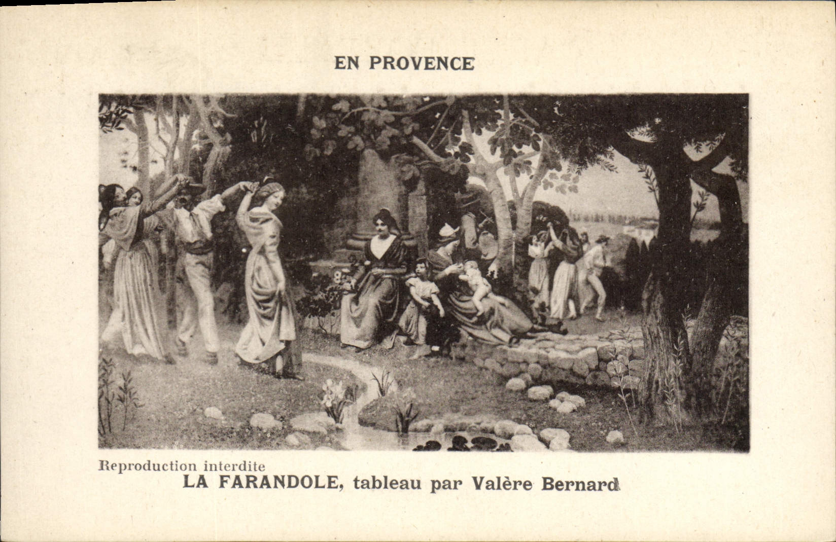 CPA En Provence La Farandole tableau par Valere Bernard