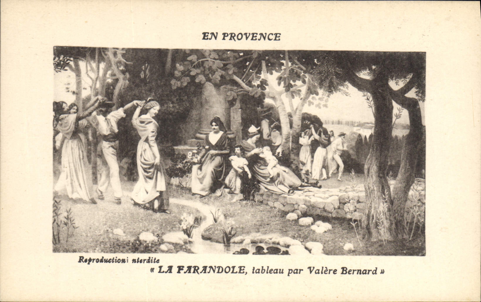 CPA En Provence La Farandole tableau par Valere Bernard