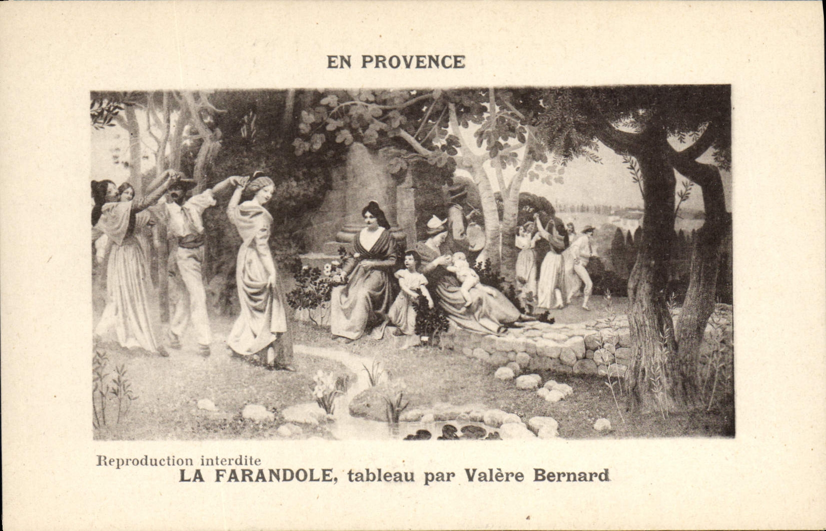 CPA En Provence La Farandole tableau par Valere Bernard