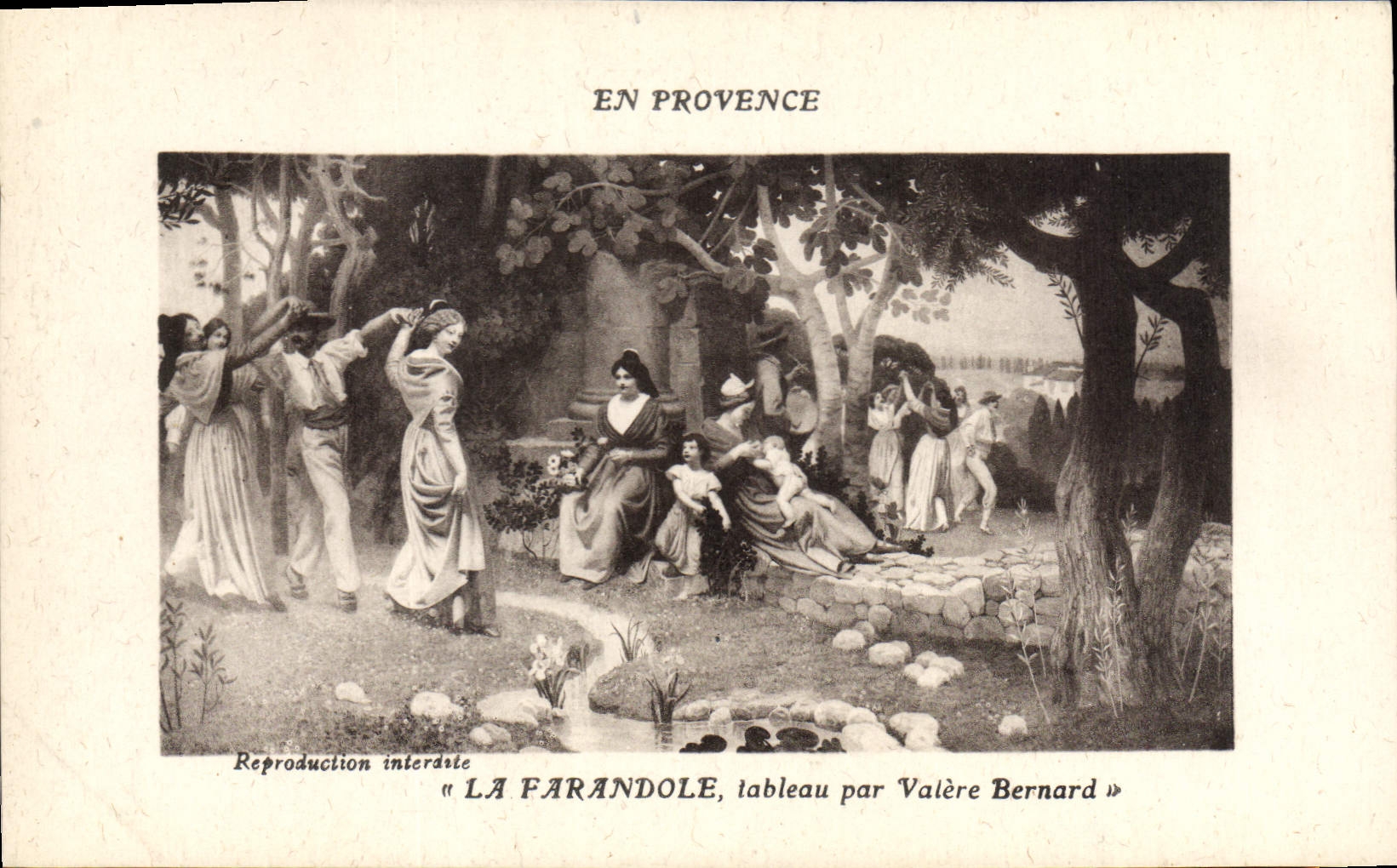 CPA En Provence La Farandole tableau par Valere Bernard
