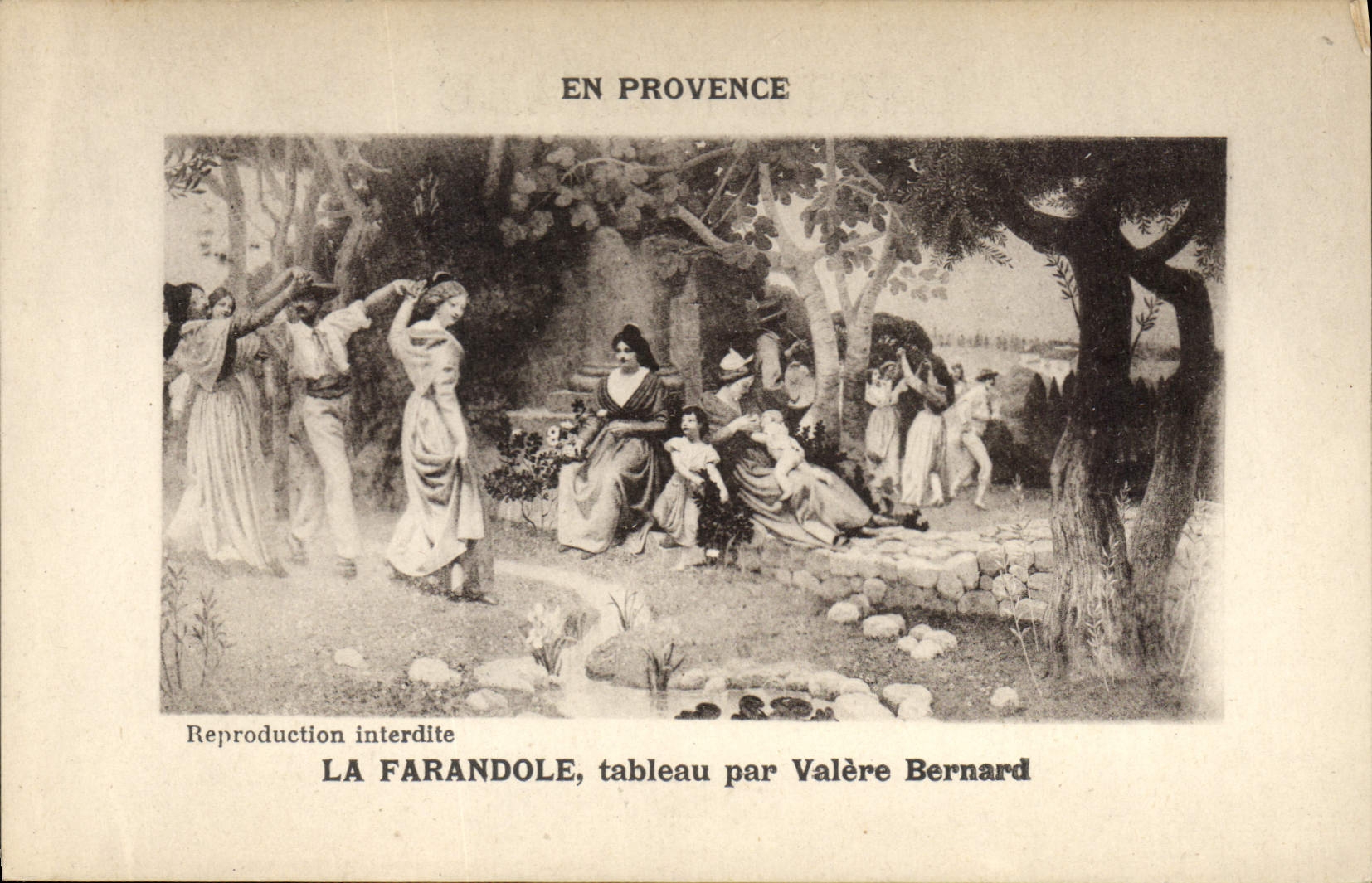 CPA En Provence La Farandole tableau par Valere Bernard