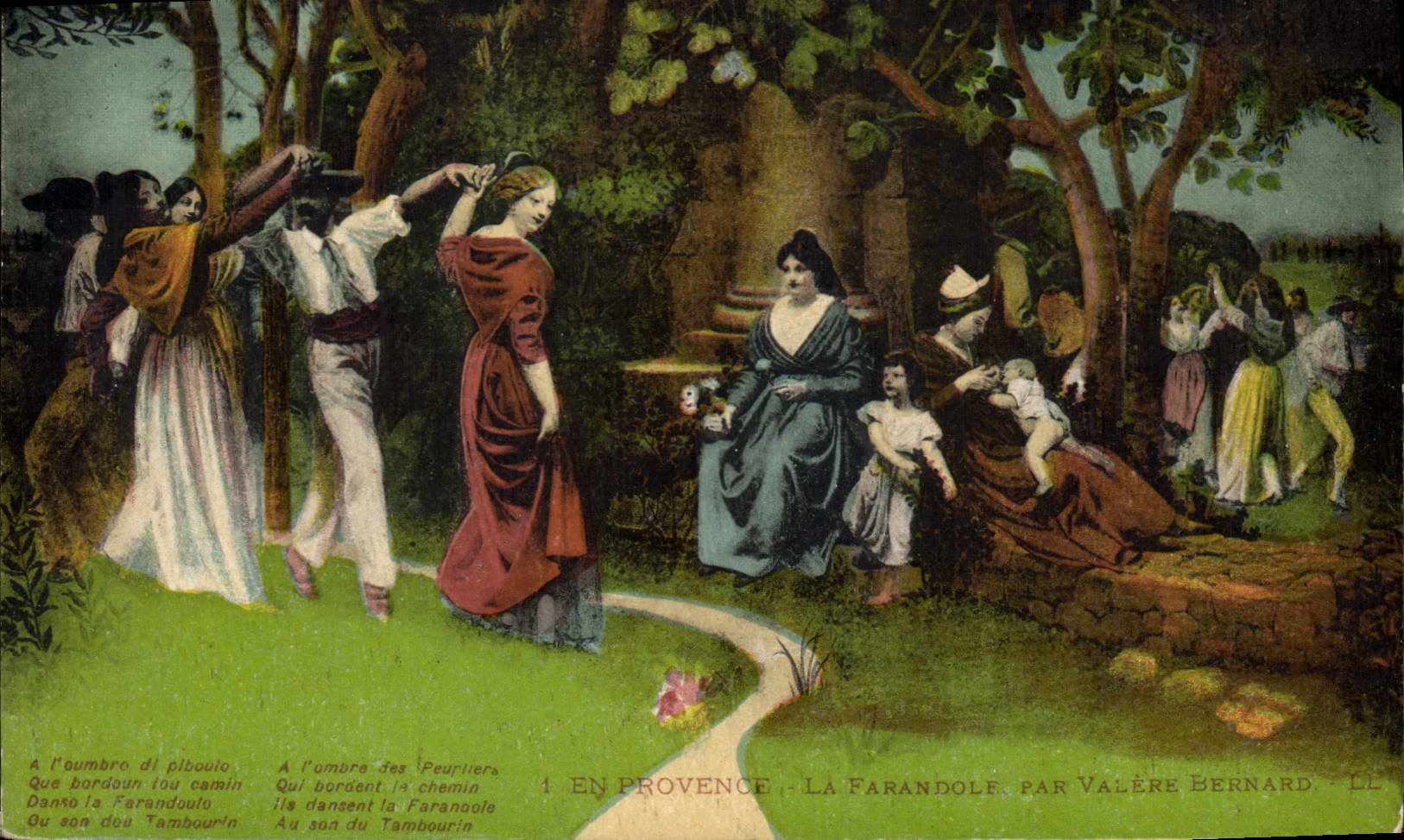 CPA En Provence La Farandole par Valere Bernard