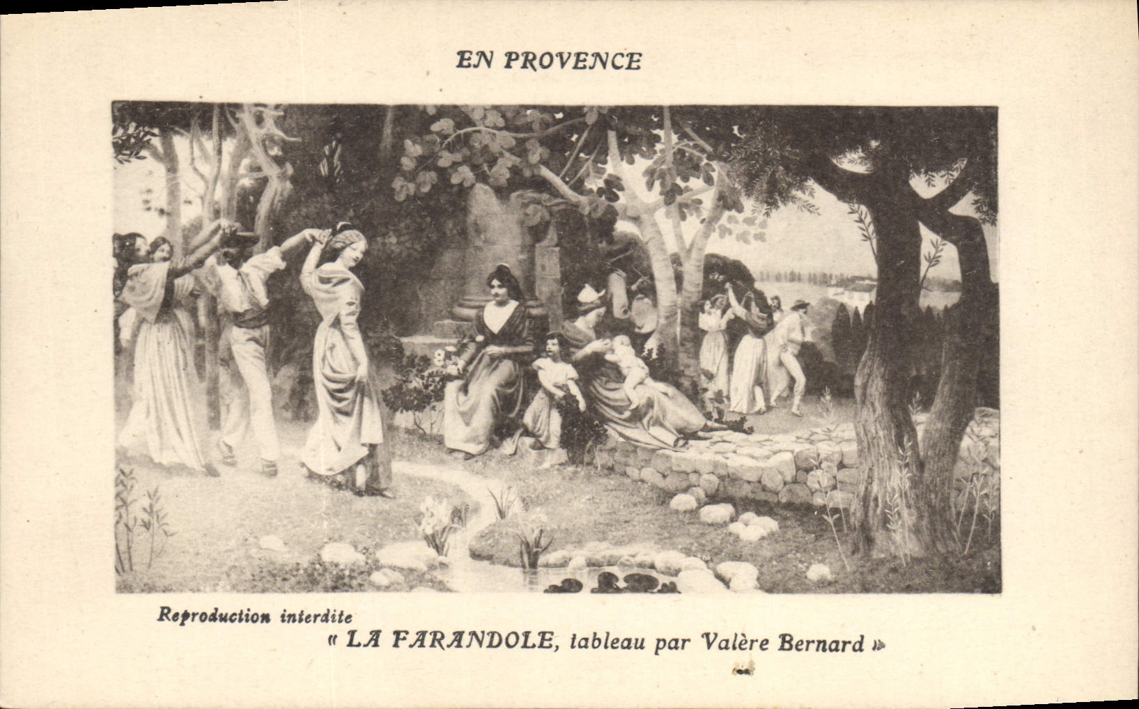CPA En Provence La Farandole tableau par Valere Bernard