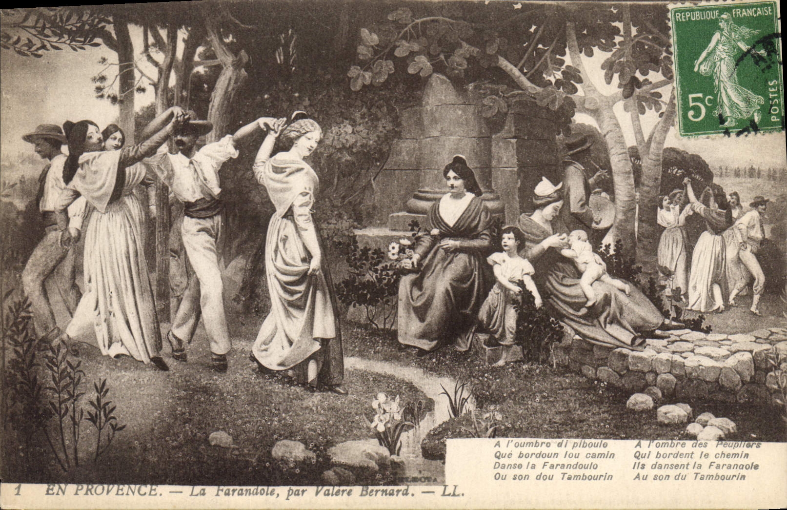 CPA En Provence La Farandole par Valere Bernard