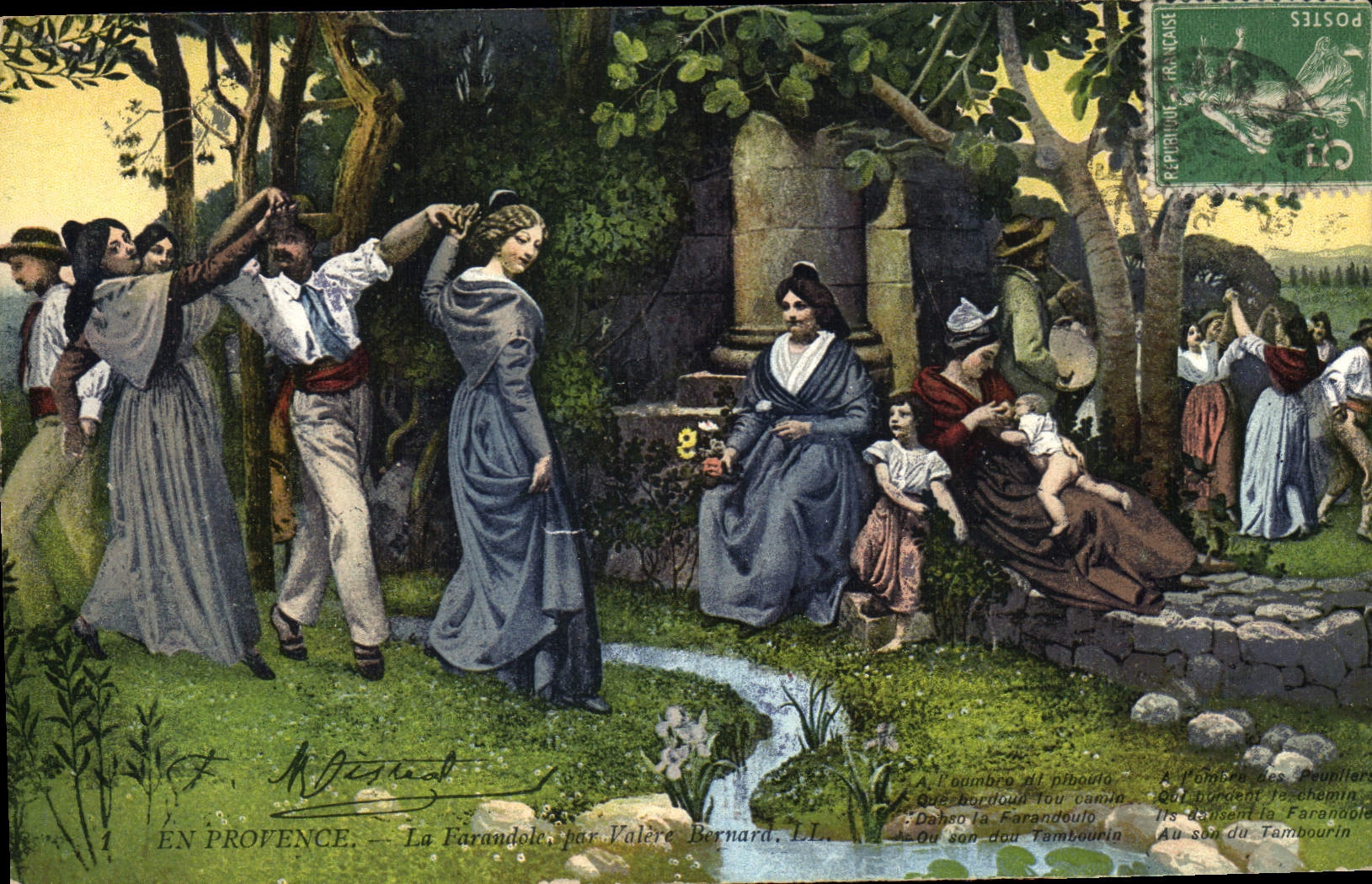 CPA En Provence La Farandole par Valere Bernard