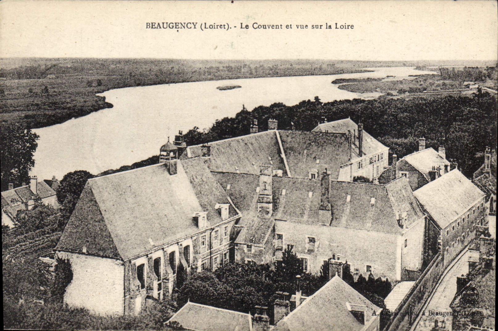 CPA Beaugency Loiret Le Couvent et vue sur la Loire