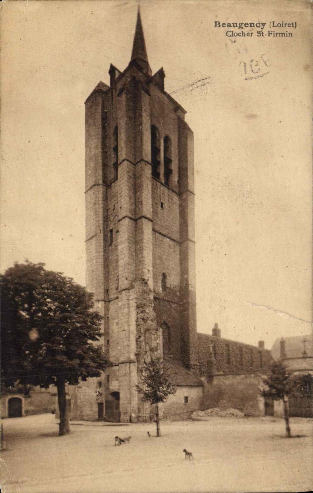 CPA Beaugency Loiret Clocher St Firmin 